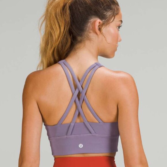 Lululemon Energy High Neck Longline Tough Bra Medium Support Purple Ash 8 $68 - Picture 1 of 7